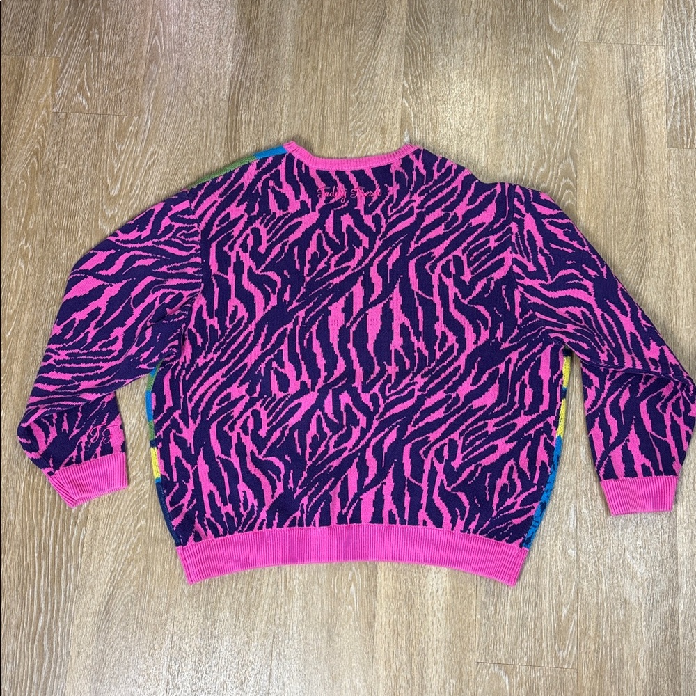 Teddy Fresh × Trixie Mattel Collab Portrait Sweater Pink Zebra Drag Queen 3XL - Picture 7 of 13